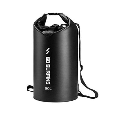 Imagem de Saco impermeável de PVC multifuncional à prova d'água, com alça ajustável para caiaque na praia, camping, barco, pesca, pesca, caminhada, surfe, resistente ao desgaste