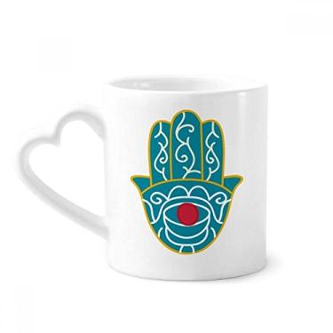 Imagem de Caneca com estampa de arte de olho vermelho à mão com estampa do Egito Caneca de café cerâmica copo de coração de vidro