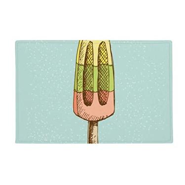 Imagem de DIYthinker Tapete de picolé vermelho amarelo verde picolé, tapete antiderrapante para porta de banheiro