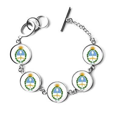 Imagem de DIYthinker Buenos Aires Argentina Bracelete com emblema nacional Joia