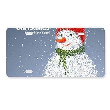 Imagem de DIYthinker Feliz Natal boneco de neve placa de carro decoração de carro acessório de aço inoxidável