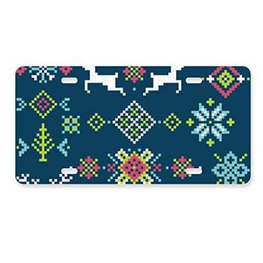 Imagem de DIYthinker Etiqueta de aço inoxidável para decoração de placa de carro com flor de Natal