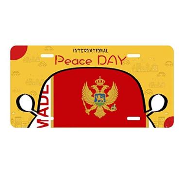 Imagem de DIYthinker Placa de licença Made in Montenegro Country Love para decoração de carro, dia da paz