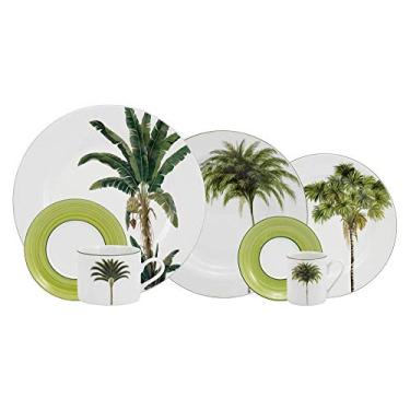 Imagem de Serviço de Jantar, Chá e Café 42 Peças em Porcelana, Decoração Palmeiras, Assinada por Lelli De Orleans e Bragança, Multicor, Porcelana Schmidt