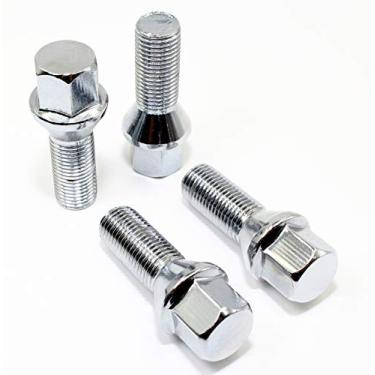 Imagem de Conjunto de 20 parafusos de roda cromados Veritek 14 x 1,5 mm para rodas personalizadas de reposição, apenas 2,16 polegadas, haste de 28 mm, assento cônico hexagonal 17 mm
