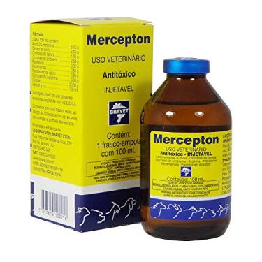Imagem de Hepatoprotetor Bravet Mercepton para Cães, Gatos, Leitões, Potros, Bezerros, Caprinos, Bovinos, Equinos e Muares - 100ml