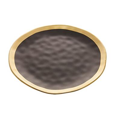 Imagem de Wolff PRATO RASO DE PORCELANA PRETO E DOURADO DUBAI 25cm