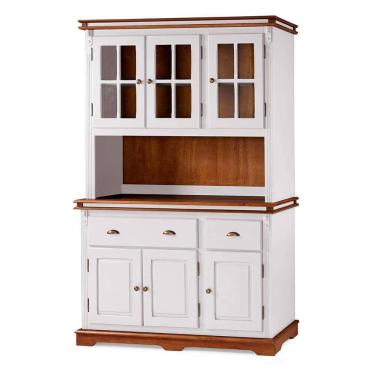 Imagem de Cristaleira Arca e Oratório 6 Portas 2 Gavetas Manchester 2003 Linz Móveis - Branco/Imbuia