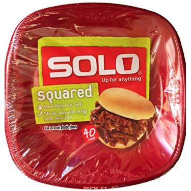 Imagem de Pratos de plástico Solo Cup Solo Squared 23 cm Vermelho