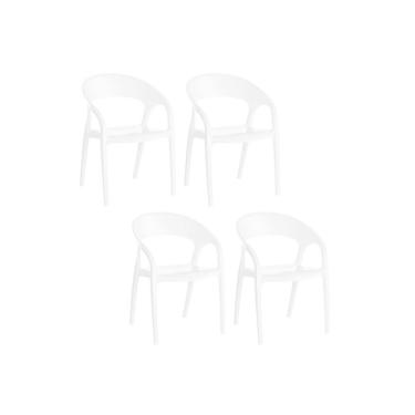 Imagem de Cadeira Sala de Jantar Glass Plus UZ8004 Kit 4 Un Polipropileno Branco - Kappesberg