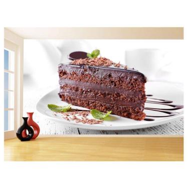Imagem de Papel De Parede Alimentos Bolo Chocolate Fatia 3,5M Al379