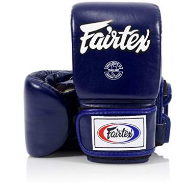 Imagem de Luvas de Muay Thai da Fairtex TGO3 TGT7 Treinamento e Bolsa de Sparring Luvas de Boxe para Kick Boxing MMA K1, Azul - L
