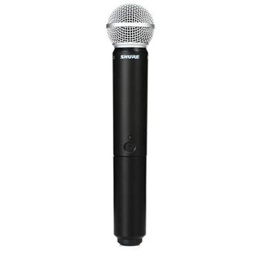Imagem de Shure Transmissor portátil BLX2/SM58 com cápsula de microfone vocal SM58 - para uso com sistemas de microfone sem fio BLX, receptor vendido separadamente | Banda J11 (BLX2/SM58=-J11)
