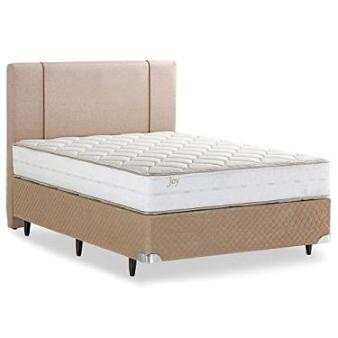 Imagem de Cama Box com Cabeceira Casal Herval Joy, Espuma Alto Suporte, 67x138x188 cm