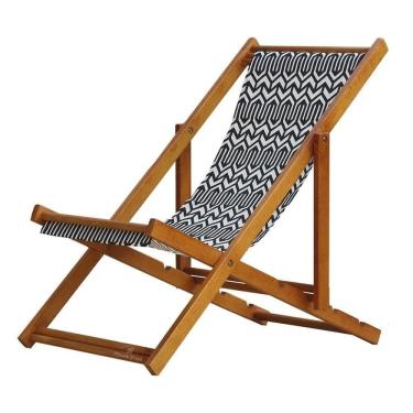 Imagem de Espreguiçadeira Preguiçosa Dobrável sem Braço Envernizada Retrô