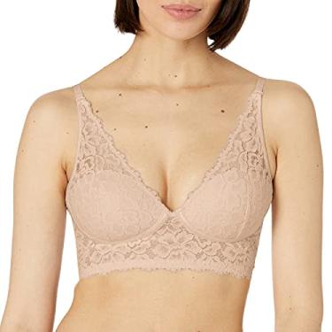 Imagem de Maidenform Sutiã feminino sem fio, sutiã longo de renda confortável, sutiã conversível para mulheres, Paris Nude, 38D