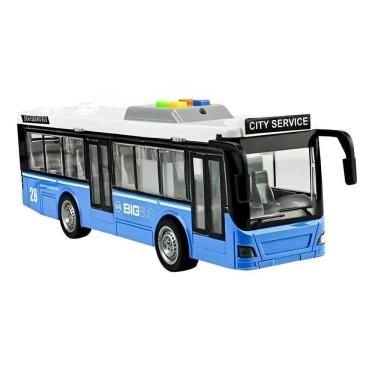 Imagem de Miniatura Ônibus Brinquedo Com Som Luz E Fricção R3234 Bbr