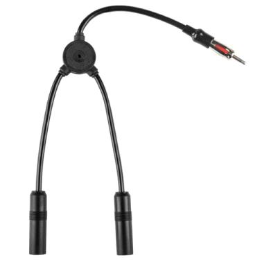 Imagem de Anina Cabo divisor de antena de rádio de carro, saída 2 em 1, divisor de antena AM FM estéreo universal para carro, adaptador AUX, DIN 1 macho para 2 fêmeas, para veículos, caminhões, carro, unidade