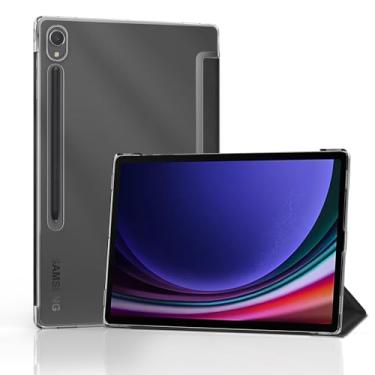 Imagem de SSS·GRGB Capa para Samsung Galaxy Tab S9 2023 de 11 polegadas (SM-X710/716B/718U) com suporte para S Pen, parte traseira transparente fosca de policarbonato, ultraleve à prova de choque com três