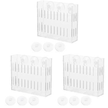 Imagem de Mipcase 3 peças de copo de acrílico, ornamento de tanque de água, moldura de vidro, tamanho de vaso de aquário, plantio de peixes, sucção para plantas, paisagem, plantas, grama transparente mini G com