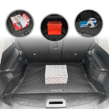 Imagem de Rede de carga de malha elástica para porta-malas automotivo estilo piso para Nissan Rogue (T33) S SV SL 2021 2022 - Organizador e armazenamento premium de porta-malas - Rede de bagagem para crossover - Melhor organizador de carro para Nissan Rogue