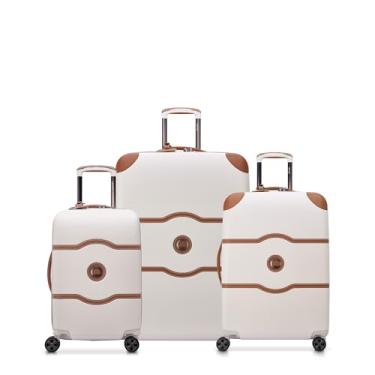 Imagem de DELSEY Paris Mochila Chatelet Hardside com rodas giratórias, branco champanhe, conjunto de 3 peças 19/24/28, Champanhe branco, 3 Piece Set 19/24/28, Mochila Chatelet Hardside com rodas giratórias