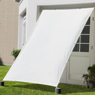 Imagem de Toldo retangular 1,5M x 3,2M Pano de proteção contra vento e UV com acessórios de poliéster para varanda de pátio de jardim externo, branco, 21932,Weiß,2M x 5M