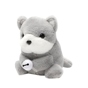 Imagem de YIJU Brinquedo de pelúcia de corda, brinquedo de pelúcia balançando a cauda girando, adorável, macio, brinquedo de relógio para crianças meninos meninas, urso