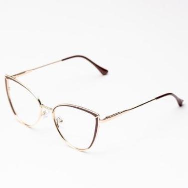 Imagem de Armação Óculos de Grau Feminina Metal Gatinho / Roma- Óculos Sunrise-Feminino