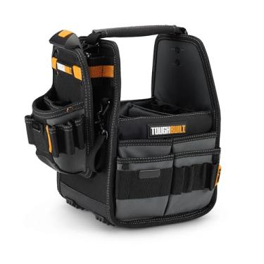 Imagem de ToughBuilt - Bolsa de 20 cm com bolsa, ClipTech, 31 bolsos e laços, reforço de rebite, laço de martelo de serviço extremo, inclui bolsa, bolsa e 2 cubos ClipTech, organizador de ferramentas premium