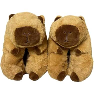 Imagem de Pantufa de Capivara | Chinelos Quentes Capivara | Chinelos De Animais De Pelúcia - Tamanho único