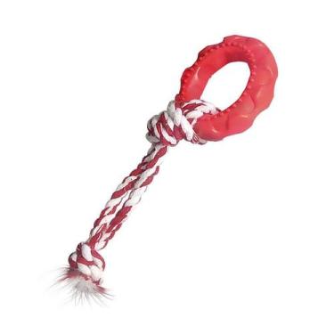 Imagem de Brinquedo Furacão Pet Pneu Slick com Corda Vermelho para Cães
