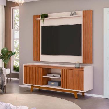 Imagem de Painel Trend com Rack Bancada Flat DJ Móveis para TVs de até 65 polega