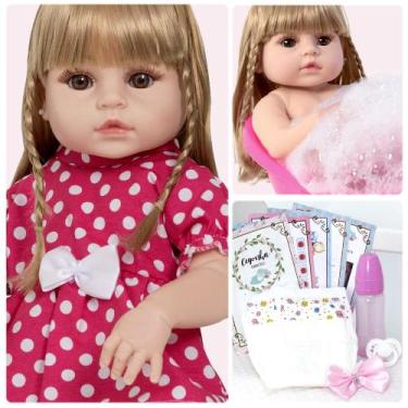 Imagem de Bebê Reborn Loira Menina Recem Nascida Grande Pode Dar Banho - Cegonha