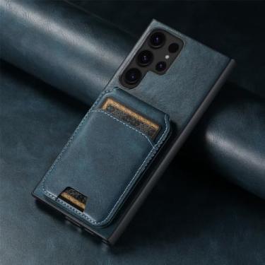 Imagem de Capa de telefone com suporte de couro para Samsung S23 S22 S24 Ultra Plus S23FE Note 20 Ultra A 14 54 34 24 A3 A53, azul, para S24 Ultra