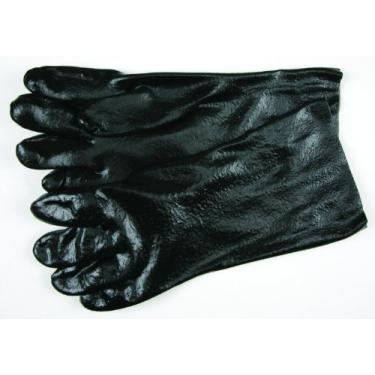 Imagem de MCR Safety 6300R luvas de plástico de PVC com moldura de 35,56 cm e forro de interloque, áspero, preto, grande, 1 par