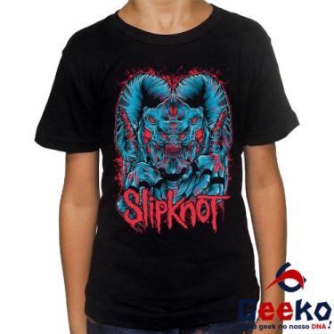 Imagem de Camiseta Infantil Slipknot 100% Algodão Geeko, Preto, 10
