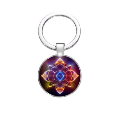 Imagem de Chaveiro Geometria Sagrada em Cores Estilo Mandala - RECANTO ASTRAL