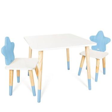 Imagem de Kit Mesa e 2 Cadeiras Infantil Estrela - Eita Casa Perfeita, Azul Clar