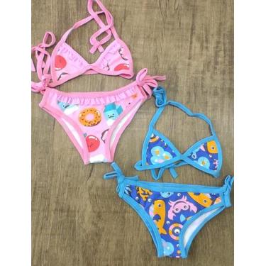Imagem de Kit 2 Biquini Infantil Menina Roupa Praia Moda Verao Criança - Zig Zum