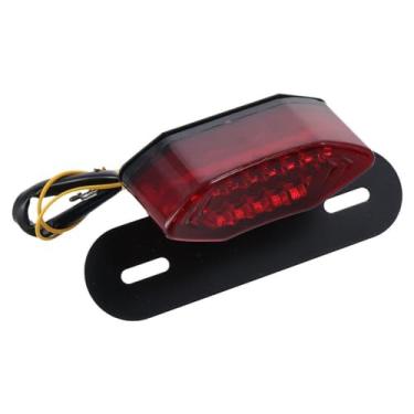 Imagem de Luz traseira de freio integrada LED para motocicleta, vermelho, universal, 12 V, luz de seta, pisca-pisca, placa de licença traseira para Harley, bicicleta, scooter