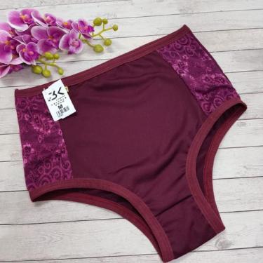 Imagem de 3 calcinha calçola hot pants senhora cintura alta confortável tecido m