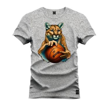 Imagem de Camiseta Premium T-Shirt Algodão Estampada Unissex Onça Basquete - Nex