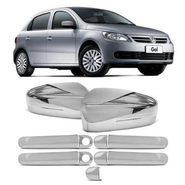 Imagem de Kit Aplique Cromado Maçaneta Retrovisor Gol G5 2008 À 2012 - Shekparts