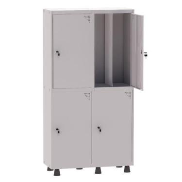 Imagem de Armário Guarda Volume Locker Roupeiro Insalubre 2 Vãos 04 Portas GRP50