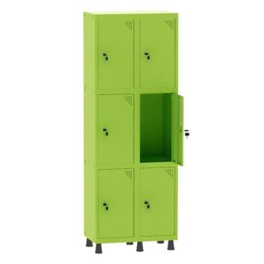 Imagem de Armário Guarda Volume Locker Roupeiro 2 Vãos 6 Portas Aço GRF502/6 Ver