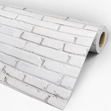 Imagem de Papel De Parede Decorativo Tijolinho Clássico Branco - 3,30m - DEKAL D