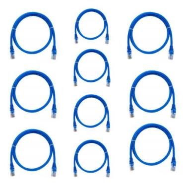 Imagem de Kit 10 Cabos De Internet Rede Rj45 Patch Cat5e 1,5 Metros - Genérica