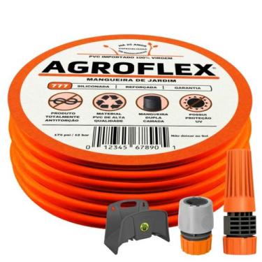 Imagem de Mangueira p/ Jardim AgroFlex 50M e Suporte Tramontina - DuraFlex