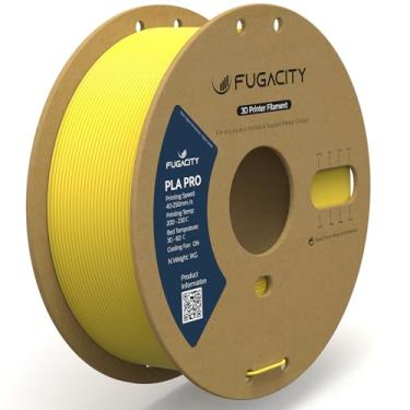 Imagem de Fugacity Filamento PLA 1,75 mm, filamento de impressora 3D amarelo carretel de 1 kg (N.W 1.0 kg), precisão dimensional +/- 0,02 mm, efeito de impressão aprimorado para a maioria das impressoras 3D FDM